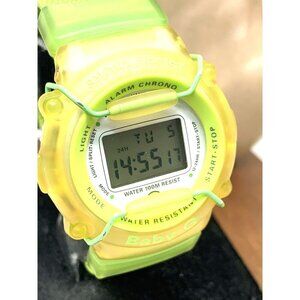 Casio Women's Watch Baby-G BG-301 Quartz Digital Yellow Green Vintage 1455 39mm
